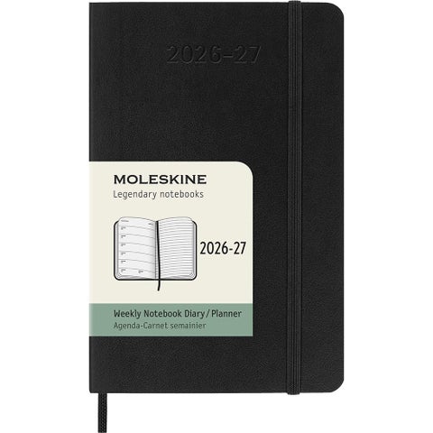 Kalender Moleskine 26/27 18m Soft Pocket Uke Notat Sort