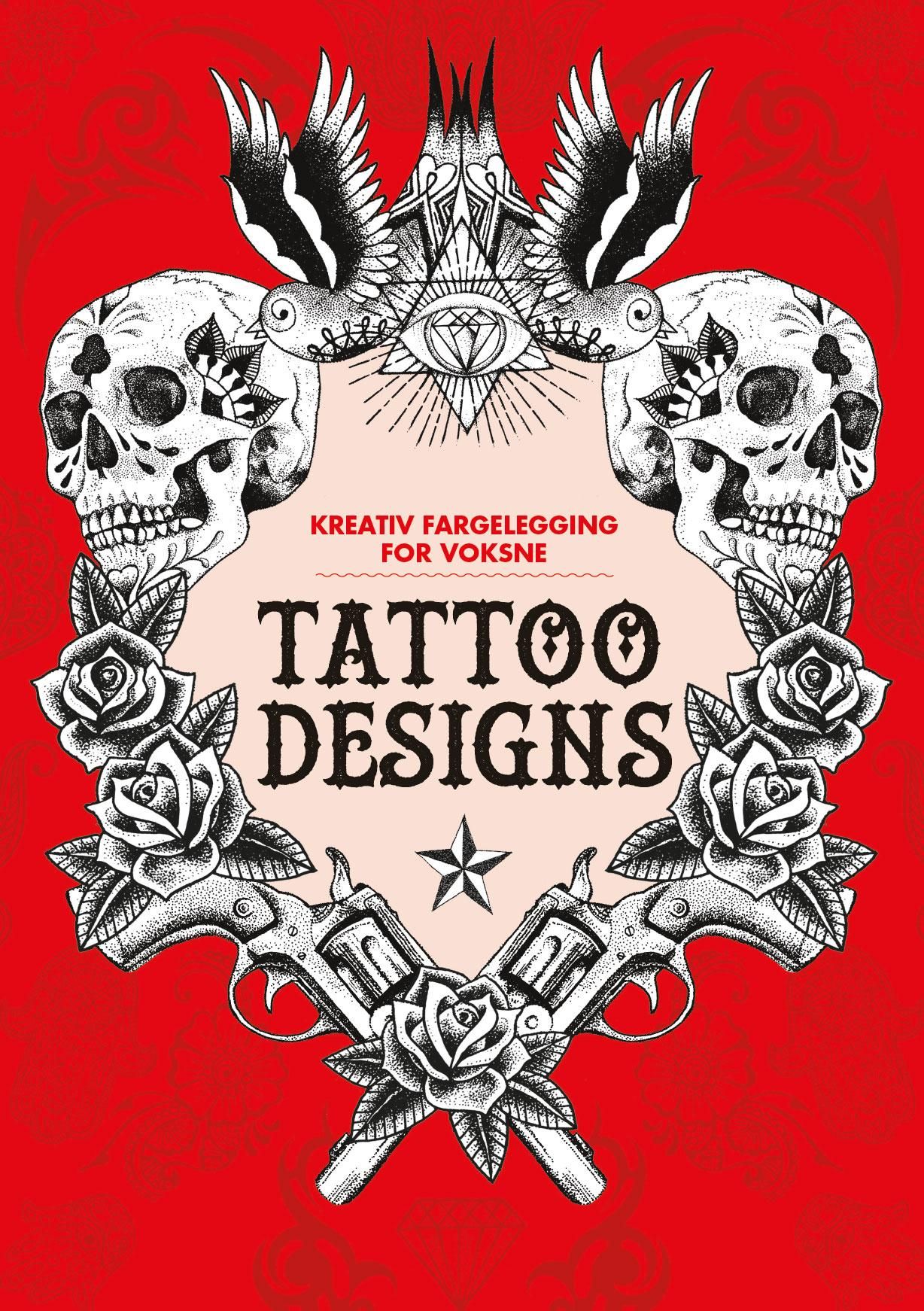 Tattoo designs - kreativ fargelegging for voksne
