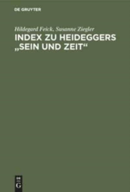Index zu Heideggers "Sein und Zeit"