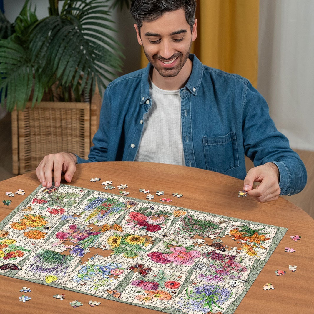 Puslespill 1000 Hage Blomster Ravensburger