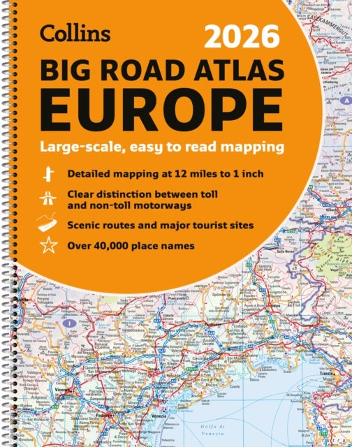 Collins Big Road Atlas Europe 2026 (A3 Spiral) - Clear, Easy-to-Read Mapping