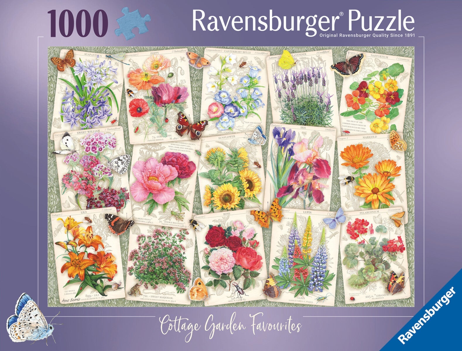 Puslespill 1000 Hage Blomster Ravensburger