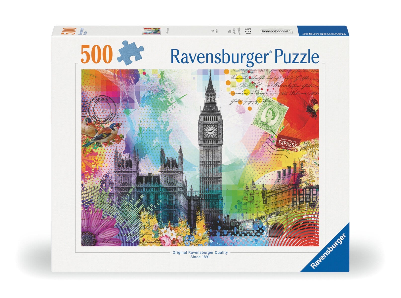 Puslespill 500 London Postkort Ravensburger