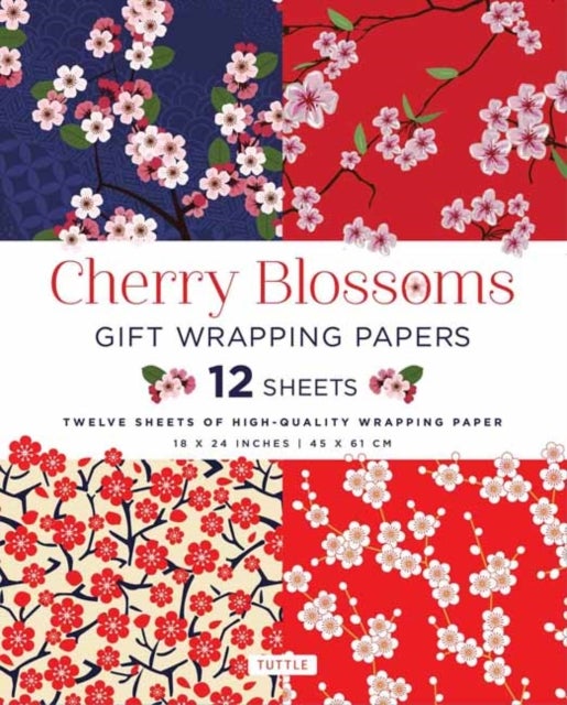 Cherry Blossoms Gift Wrapping Papers - 12 Sheets - 18 x 24 inch (45 x 61 cm) Wrapping Paper