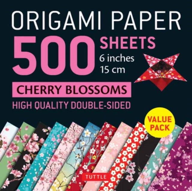 Origami Paper 500 sheets Cherry Blossoms 6 inch (15 cm) - Tuttle Origami Paper: High-Quality Double-Sided Origami Sheets Printed with 12 Different Patterns (Instructions for 6 Projects Included)
