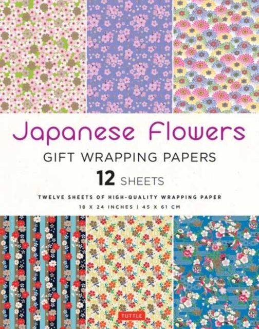 Japanese Flowers Gift Wrapping Papers - 12 sheets - 18 x 24 inch (45 x 61 cm) Wrapping Paper