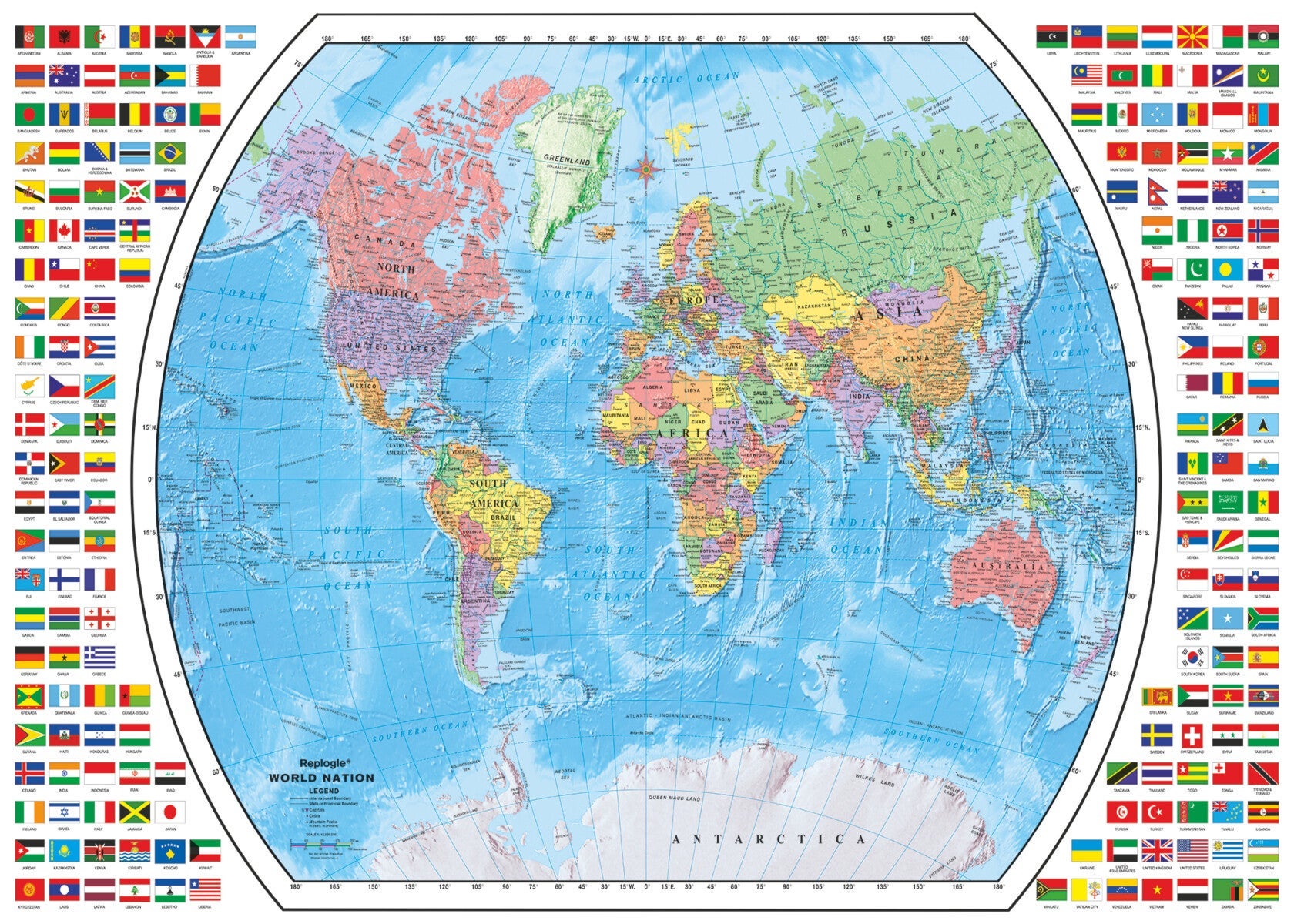 Puslespill 1000 Politisk Verdenskart Ravensburger