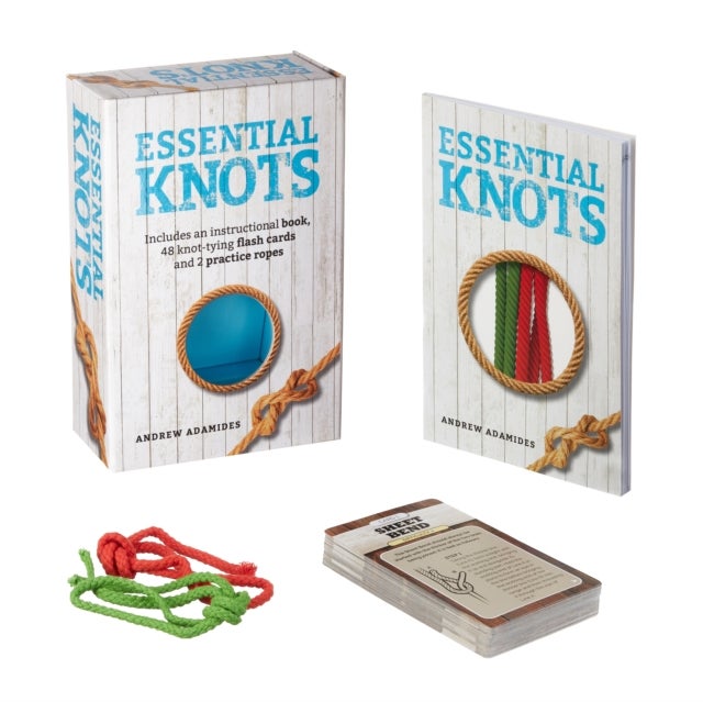 Essential Knots Kit - Includes Instructional Book, 48 Knot Tying Flash Cards and 2 Practice Ropes
