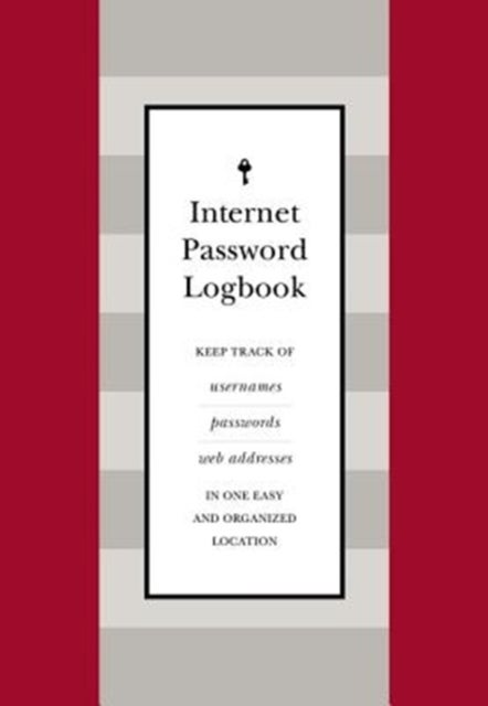 Internet Password Logbook (Red Leatherette) - Keep track of usernames, passwords, web addresses in one easy and organized location