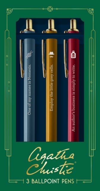Agatha Christie Pen Set - 3 Ballpoint Pens