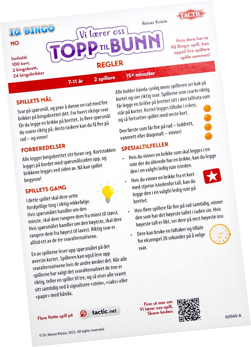 Spill Vi Lærer Oss Iq Bingo