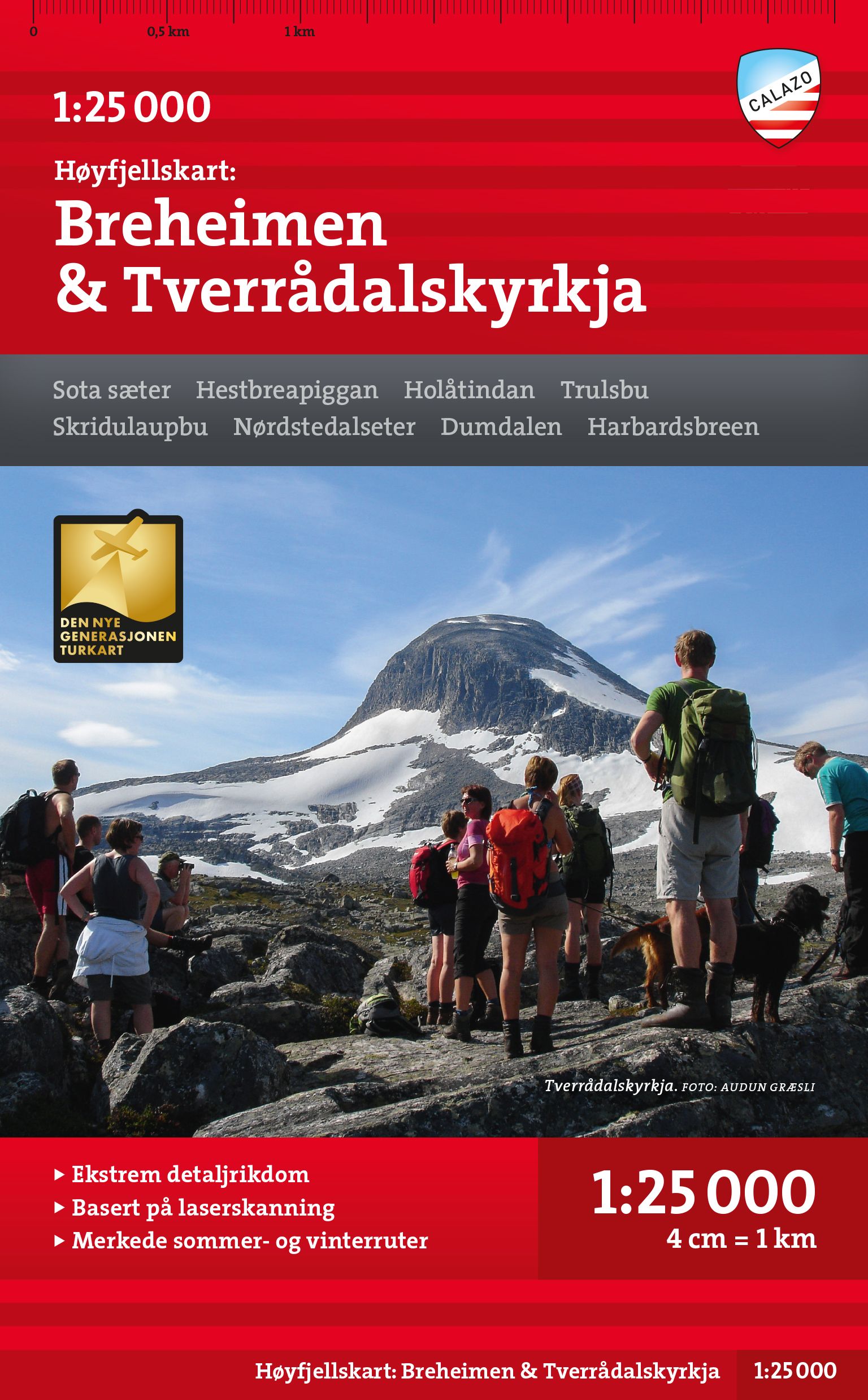 Høyfjellskart Breheimen & Tverrådalskyrkja