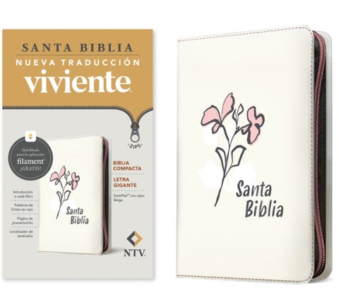 Biblia Compacta Ntv, Letra Gigante de Z?per Con Filament (Sentipiel, Beige, Letra Roja)