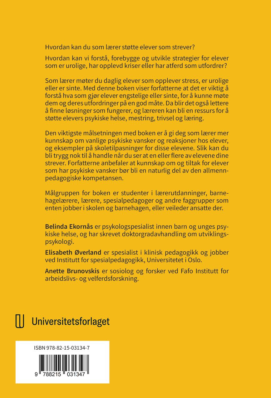 Læreren som ressurs for elevers psykiske helse