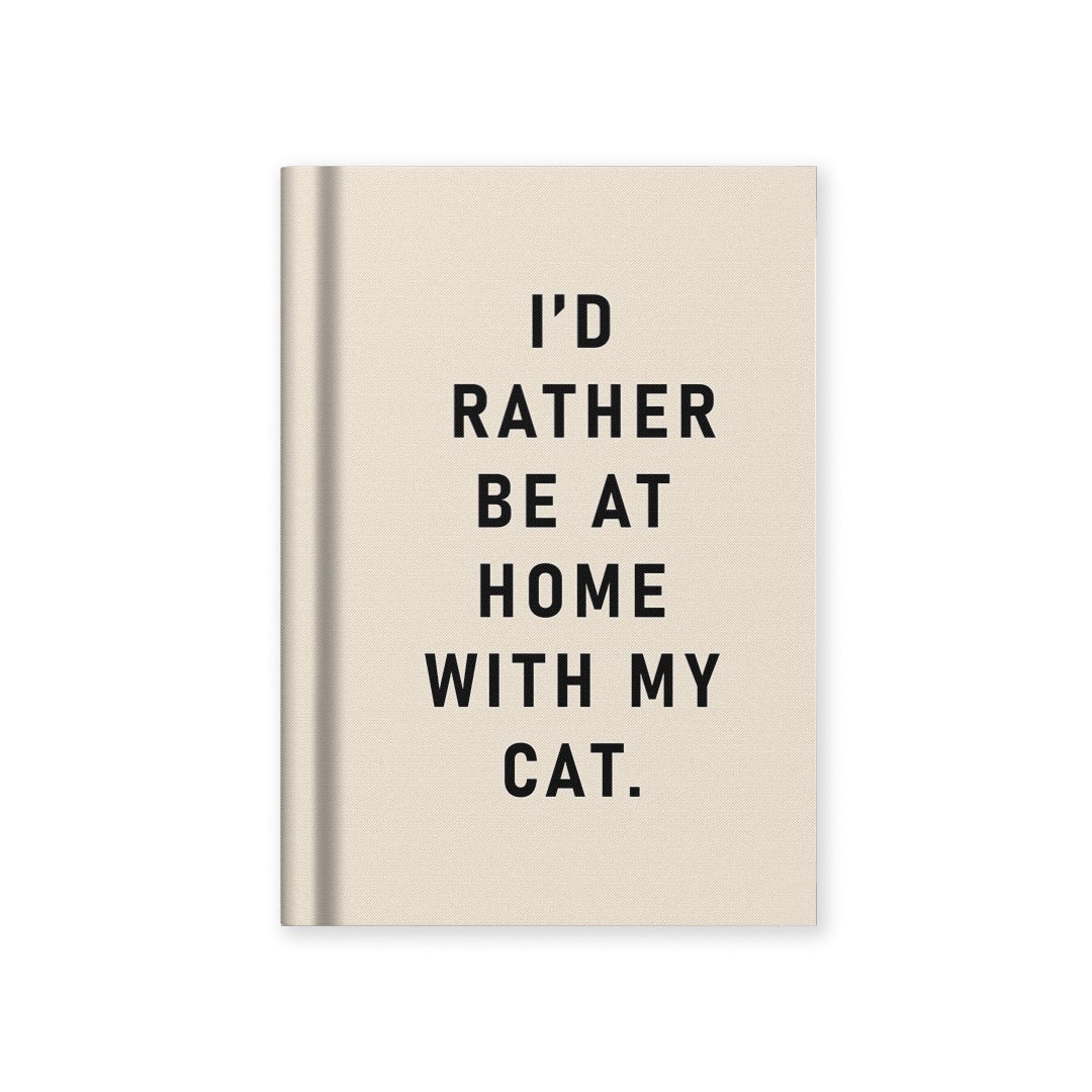 Notatbok Mini I`D Rather Be At Home With My Cat A7 Tekstil