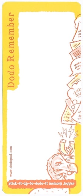 Dodo Remember Magnetic Notes and Lists Pad - Stick-it-Up-to-Dodo-it Memory Jogger