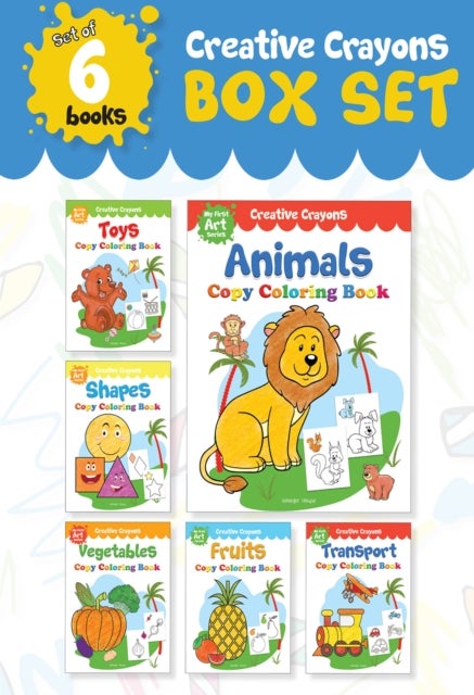 Colouring Books Super Boxset - Pack of 6 Crayon Copy Colour Books for Kids