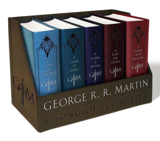 George R. R. Martin's A Game of Thrones Leather-Cloth Boxed Set (Song of Ice and Fire Series) - A Game of Thrones, A Clash of Kings, A Storm of Swords, A Feast for Crows, and ADance with Dragons