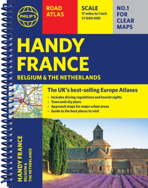 Philip's Handy Road Atlas France, Belgium and The Netherlands - Spiral A5