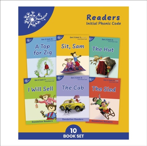 Phonic Books Dandelion Readers Set 3 Units 1-10 (Alphabet code, blending 4 and 5 sound words) - Sounds of the alphabet and adjacent consonants