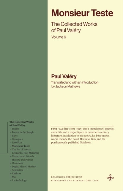 Monsieur Teste - The Collected Works of Paul Valery, Volume 6