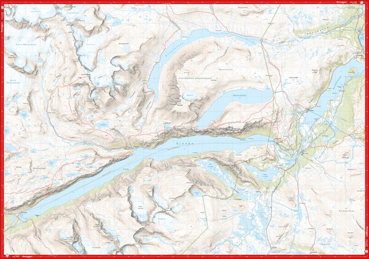 Jotunheimen: Besseggen & Bygdin - Hoyfjellskart