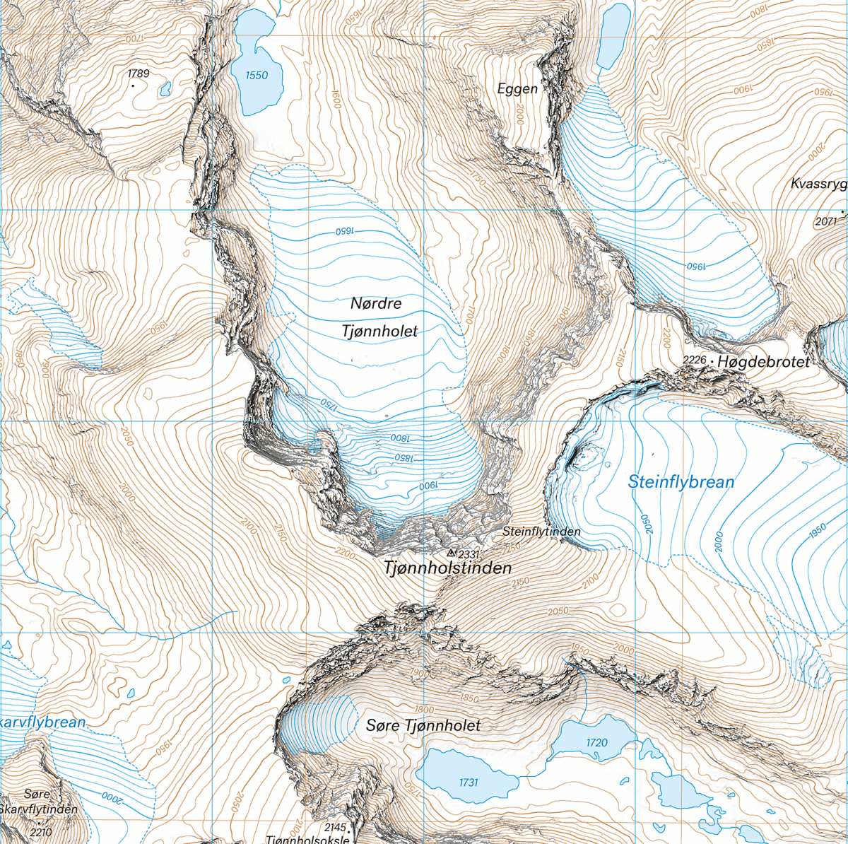Jotunheimen: Besseggen & Bygdin - Hoyfjellskart