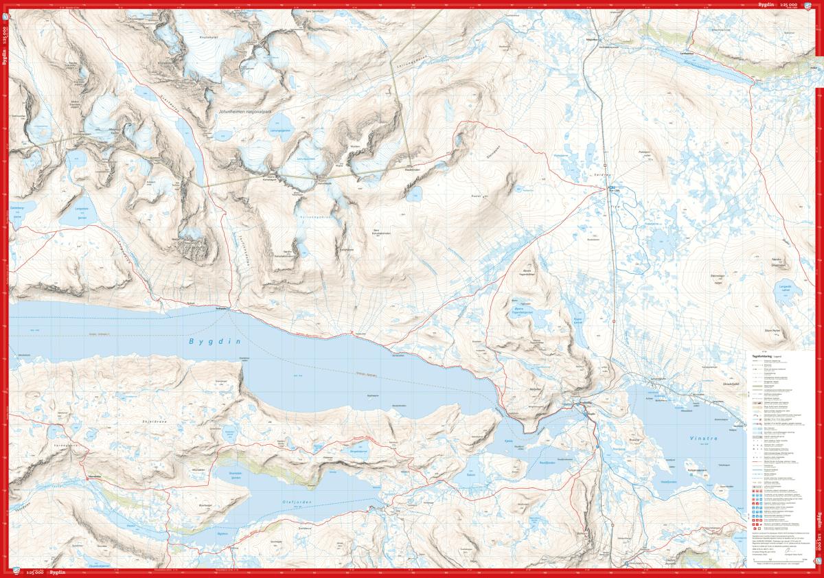 Jotunheimen: Besseggen & Bygdin - Hoyfjellskart