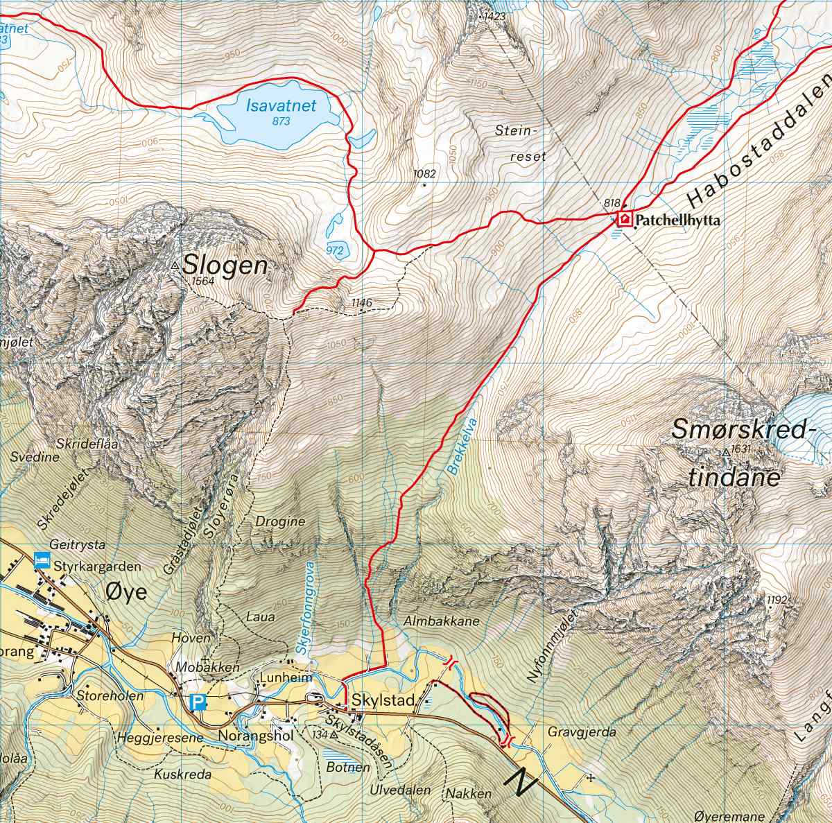 Sunnmore: Stranda & Slogen - Hoyfjellskart