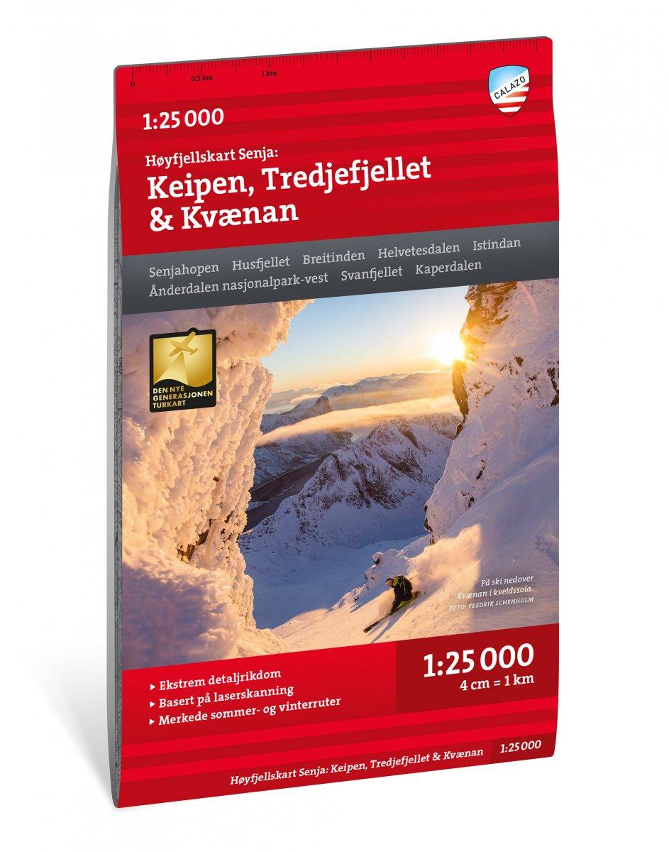 Senja: Keipen, Tredjefjellet & Kvaenan - Hoyfjellskart