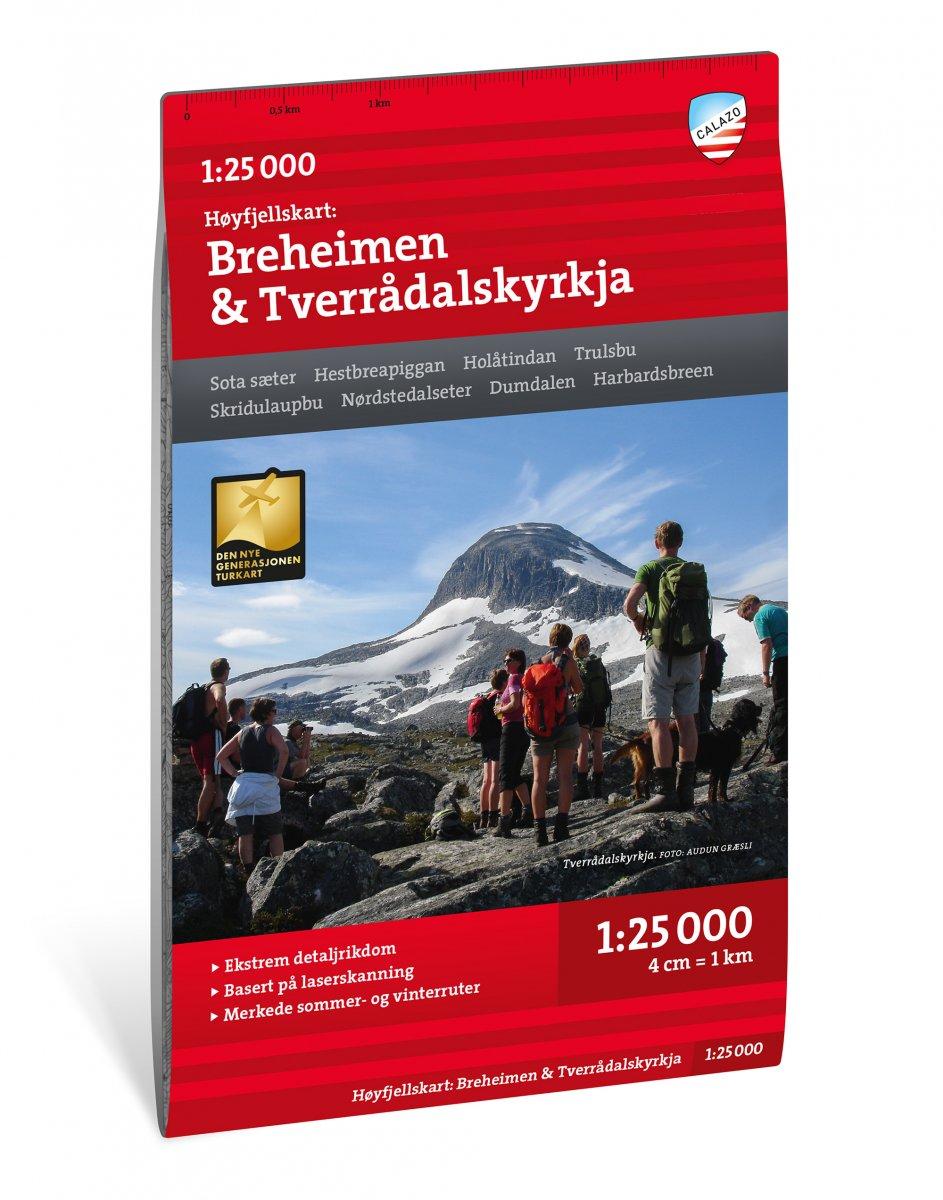 Breheimen & Tverradalskyrkja - Høyfjellskart