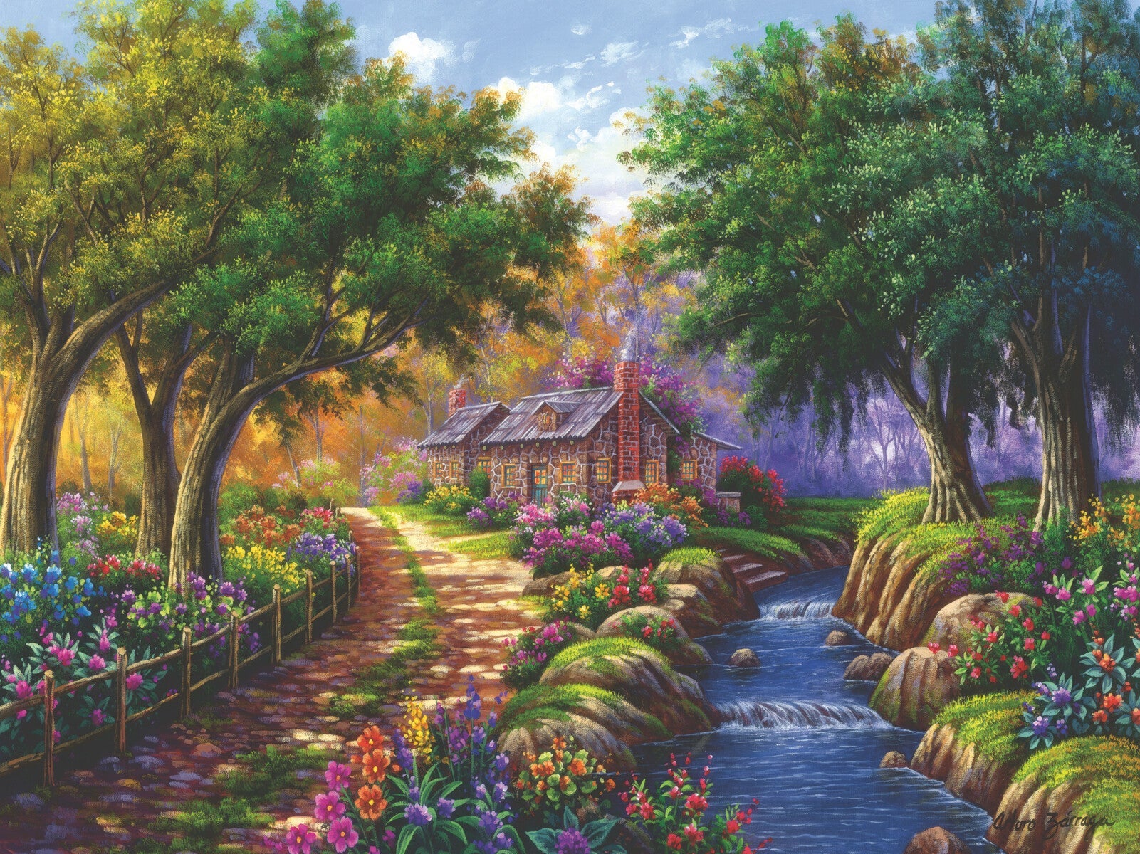 Puslespill 1500 Hytte Ved Elven Ravensburger