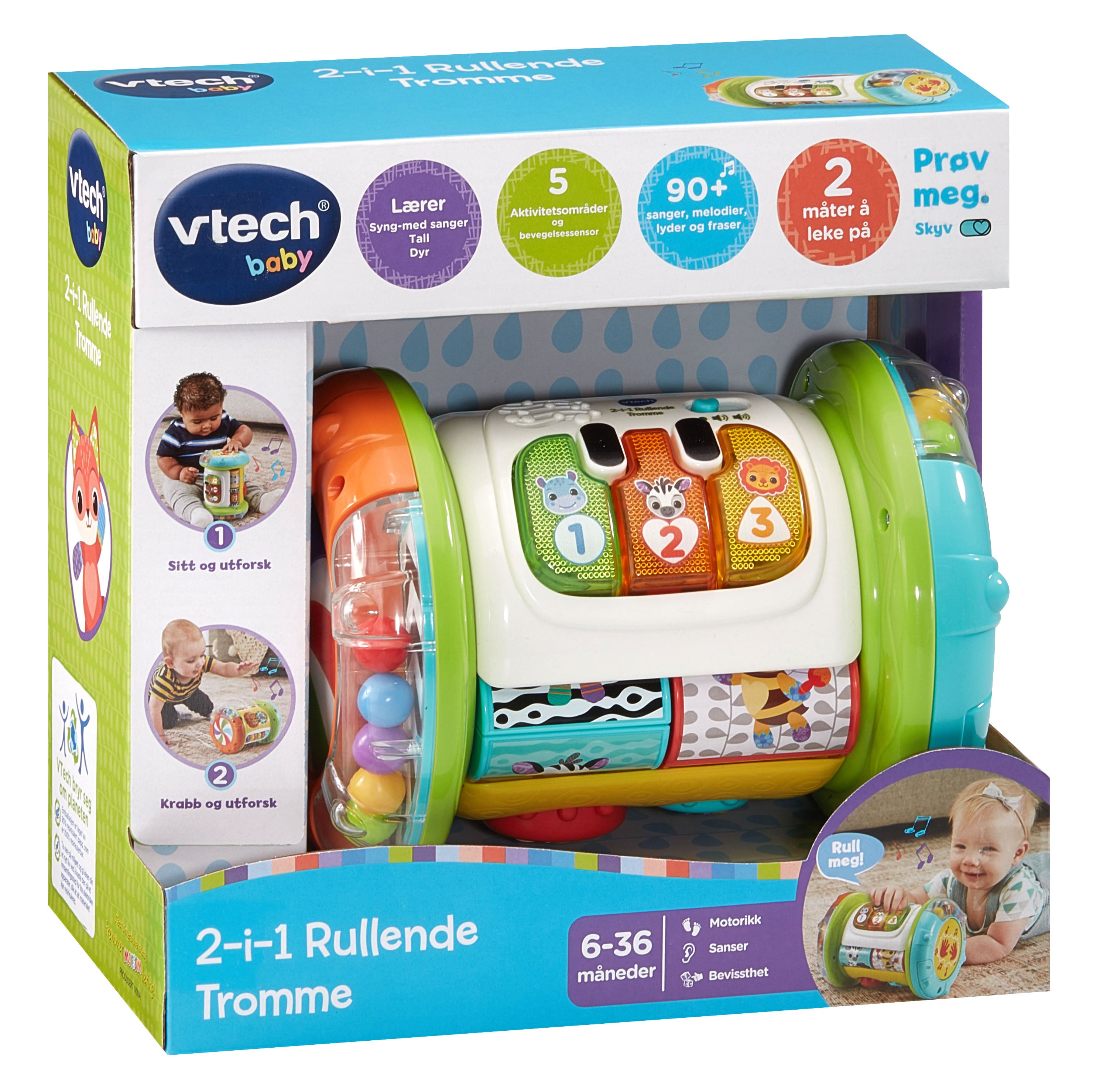 Leke Vtech 2 In 1 Rolling Drum No
