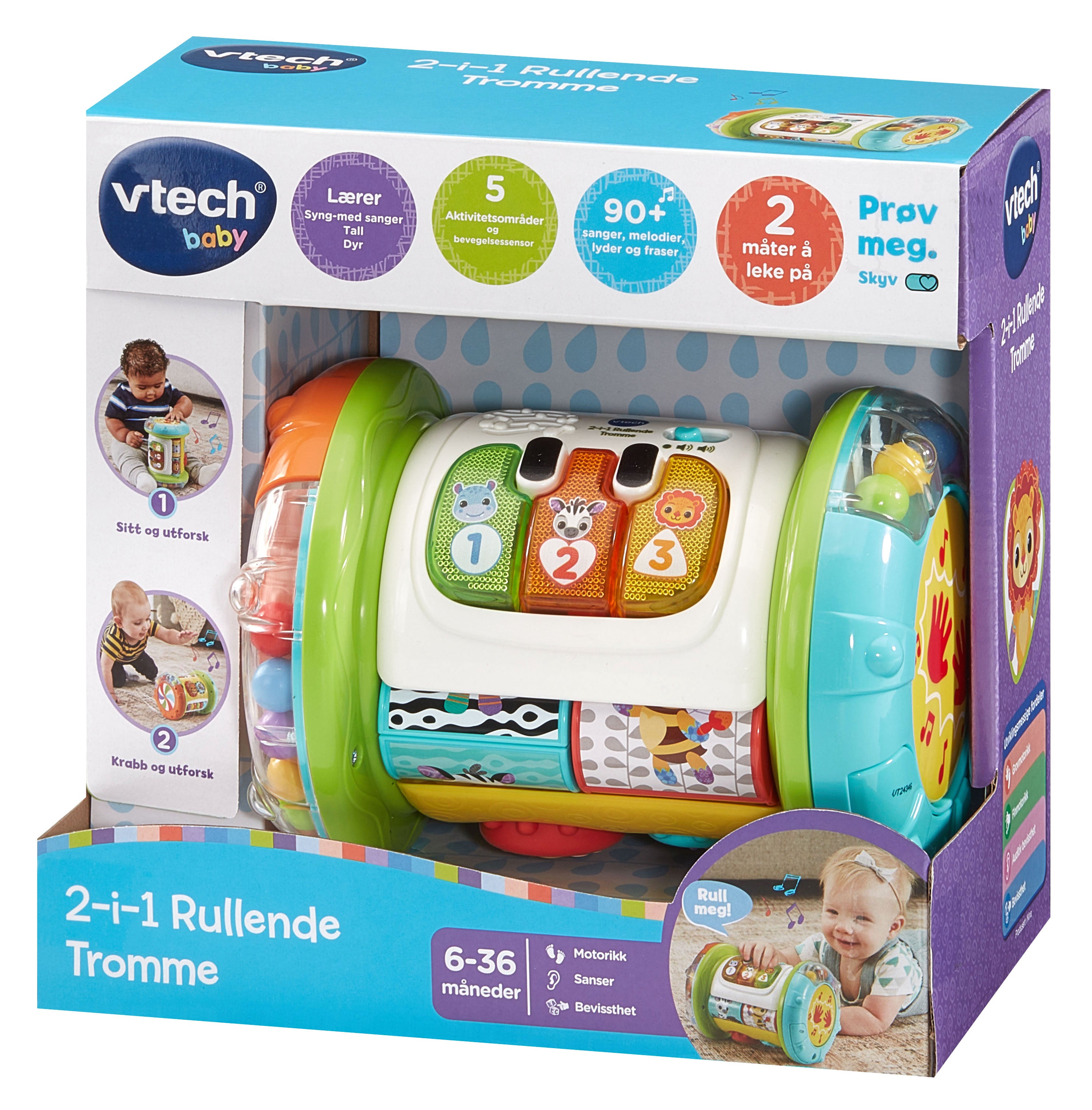 Leke Vtech 2 In 1 Rolling Drum No
