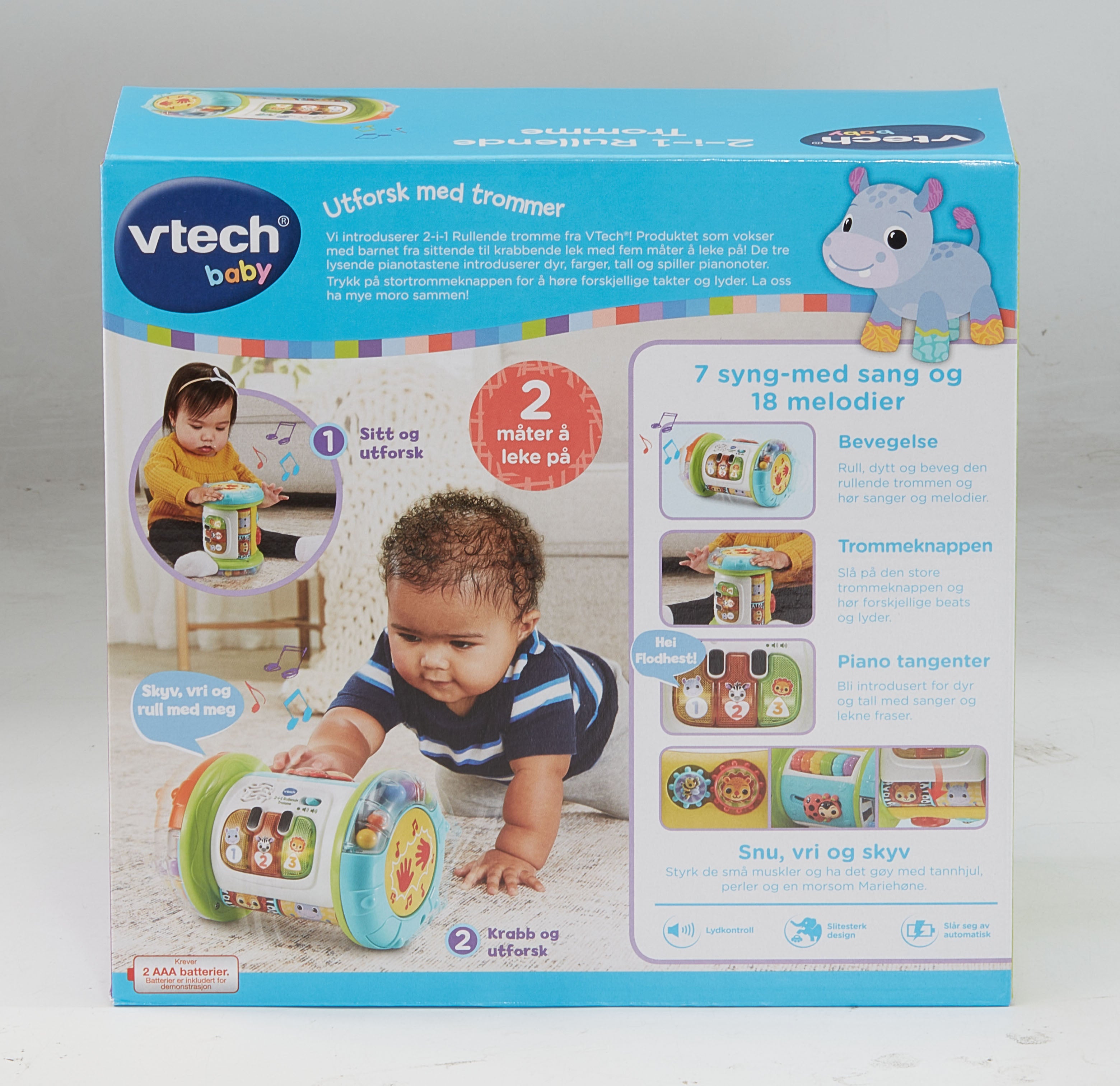 Leke Vtech 2 In 1 Rolling Drum No