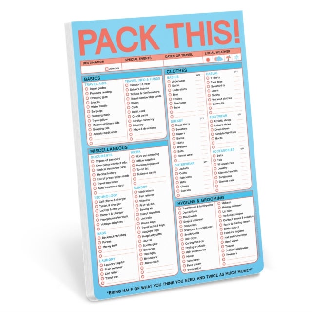 Knock Knock Pack This (Refresh) Classic Pad (Pastel Edition)