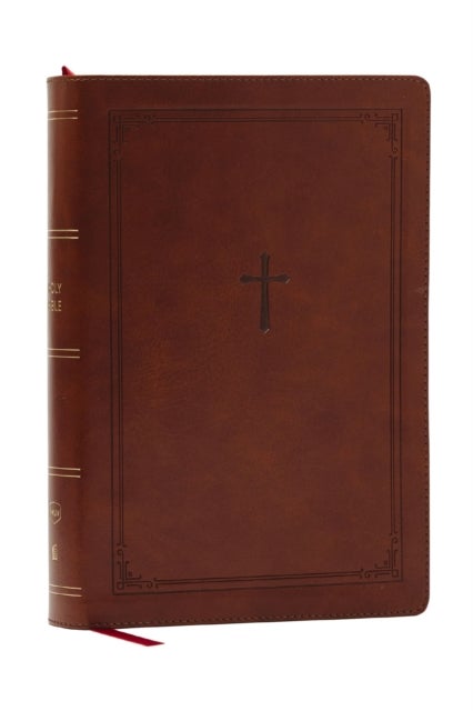 NKJV Giant Print End-of-Verse Reference Bible, Brown Leathersoft, Red Letter, Comfort Print - Holy Bible