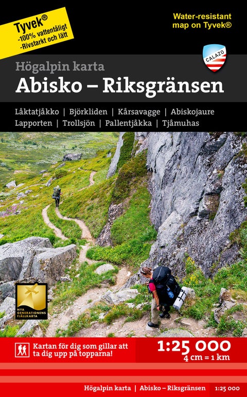 Högalpin karta: Abisko, Björkliden - Riksgränsen