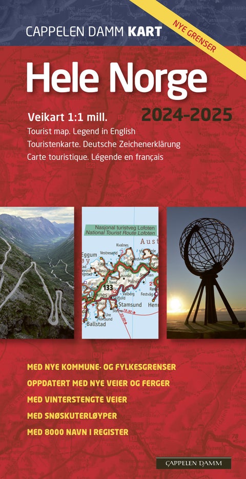 Hele Norge 2024 - veikart = tourist map = Touristenkarte = carte touristique