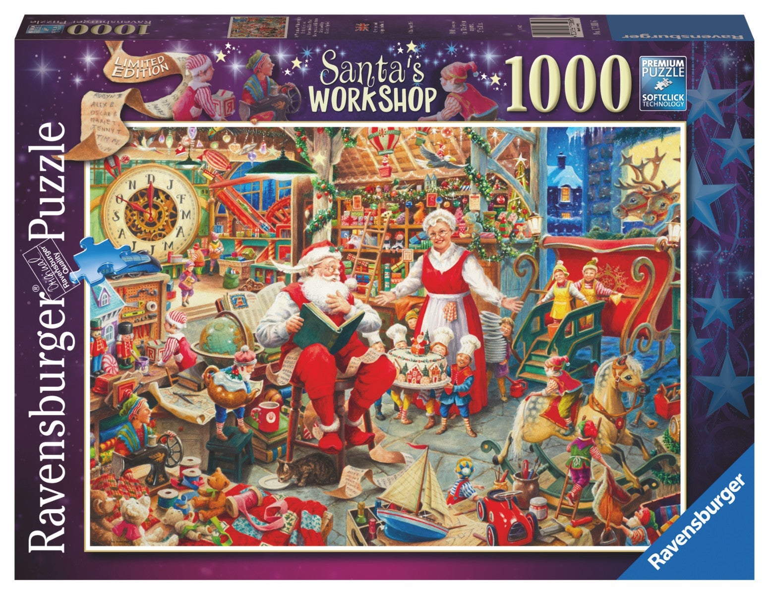 Puslespill 1000 Julenissens Verksted Ravensburger