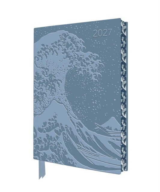 Katsushika Hokusai: The Great Wave 2027 Artisan Art Vegan Leather Diary Planner - Page to View with Notes