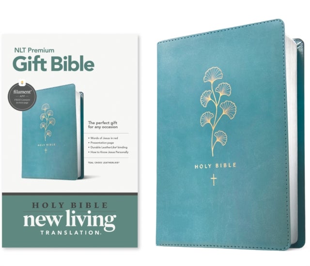 Premium Gift Bible Nlt, Filament Enabled (Leatherlike, Teal Cross, Red Letter)