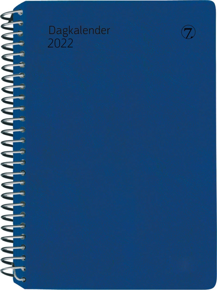 Kalender 2022 7.Sans Dagkalender spiralisert blå
