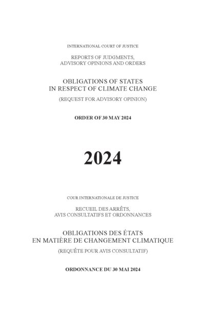 Obligations of States in Respect of Climate Change - Order of 30 May 2024