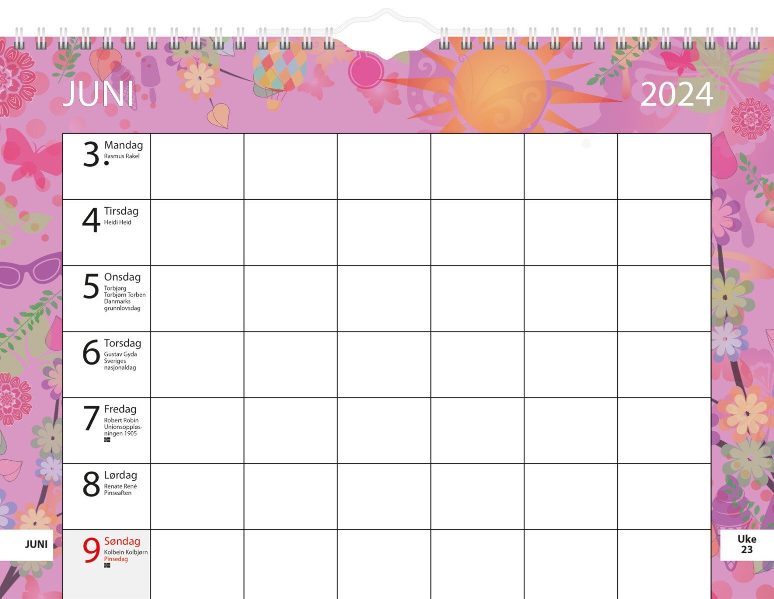Kalender 2024 7.sans Familiens Hvem, Hva, Når