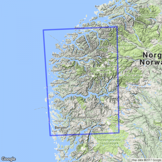 The fjords 1:250 000 m/hefte