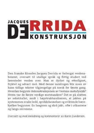 Dekonstruksjon - klassiske tekster i utvalg