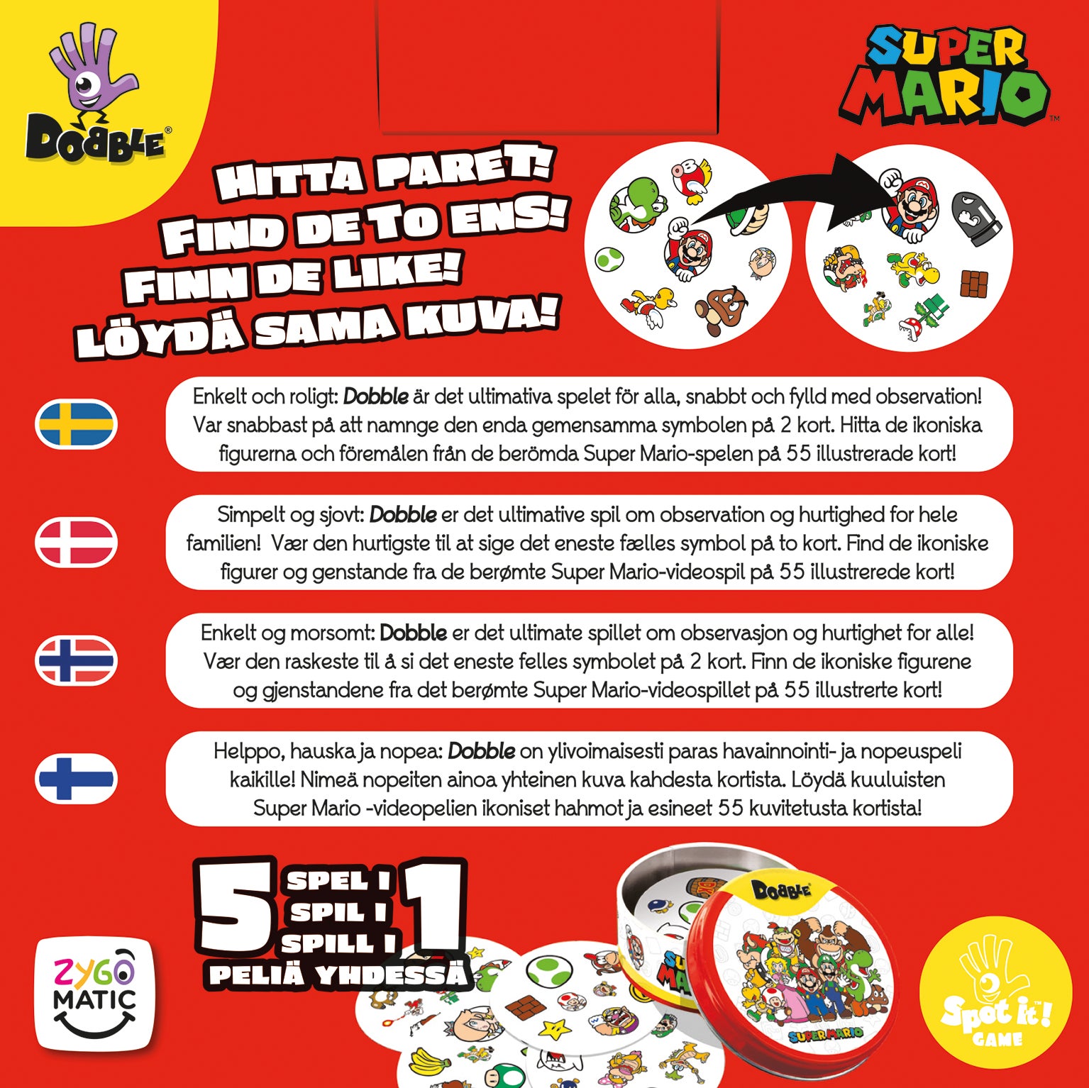 Spill Dobble Super Mario Nordic