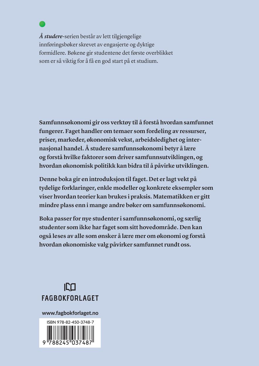 Å studere samfunnsøkonomi