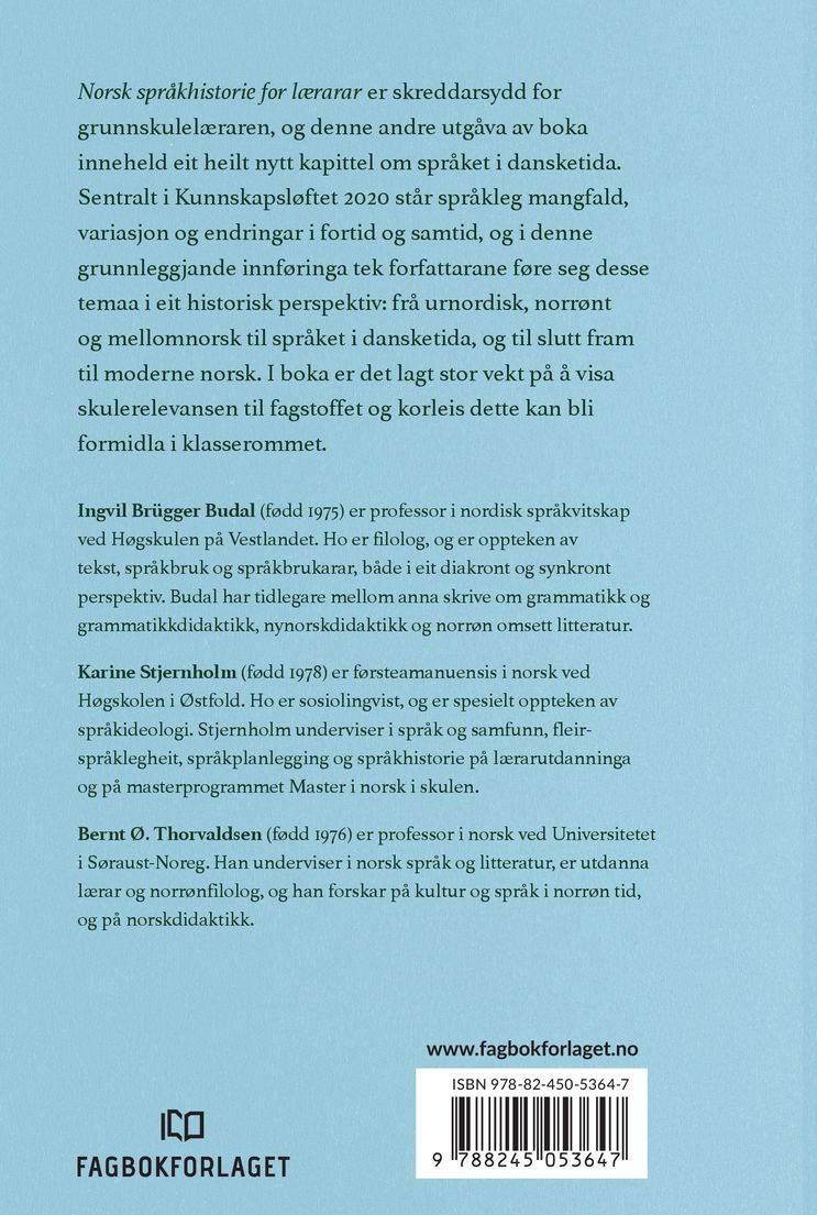 Norsk språkhistorie for lærarar